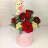 Red rose with Cute Teddy