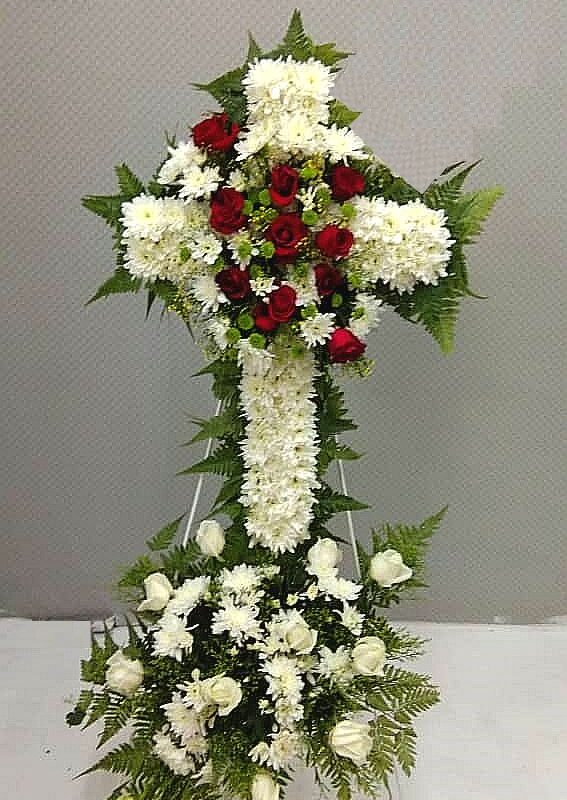 condolence funeral sympathy cross wreath stand