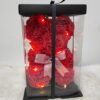 red roses teddy bear with led in a box