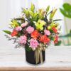 BA052 Carnation & Lilies Box Arrangement