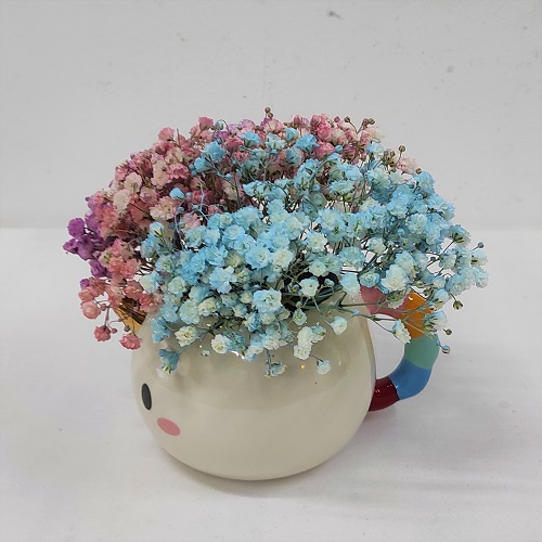rainbow baby breath bouquet