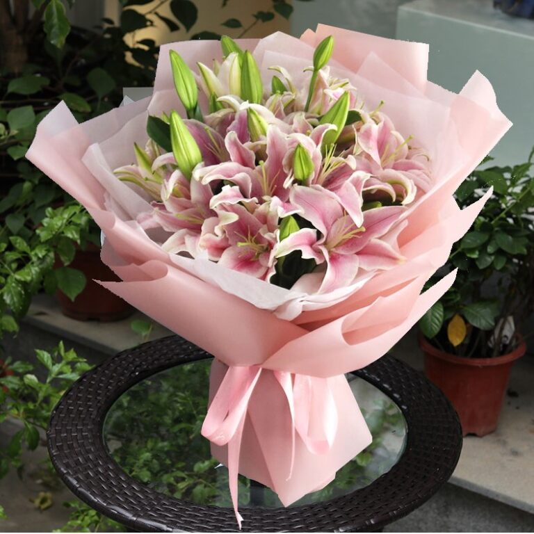 Order lilies hand bouquet for same day delivery Blooming Florist
