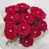 red roses bouquet in pink