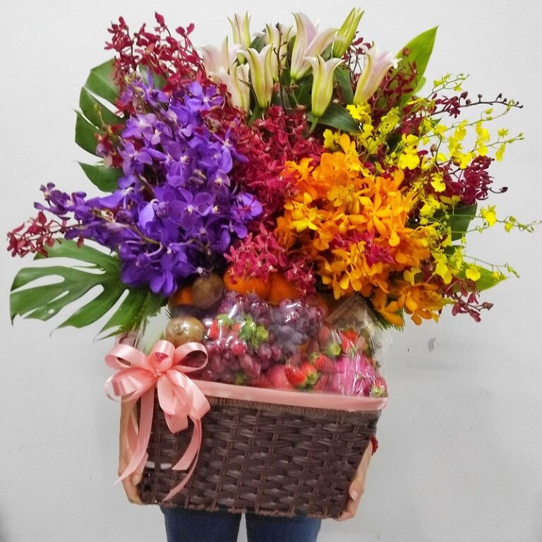 Get well soon basket filled with orchids Blooming Delivery